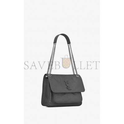 YSL NIKI MEDIUM CHAIN BAG IN CRINKLED VINTAGE LEATHER 6331580EN041112 (28*20*8.5cm)