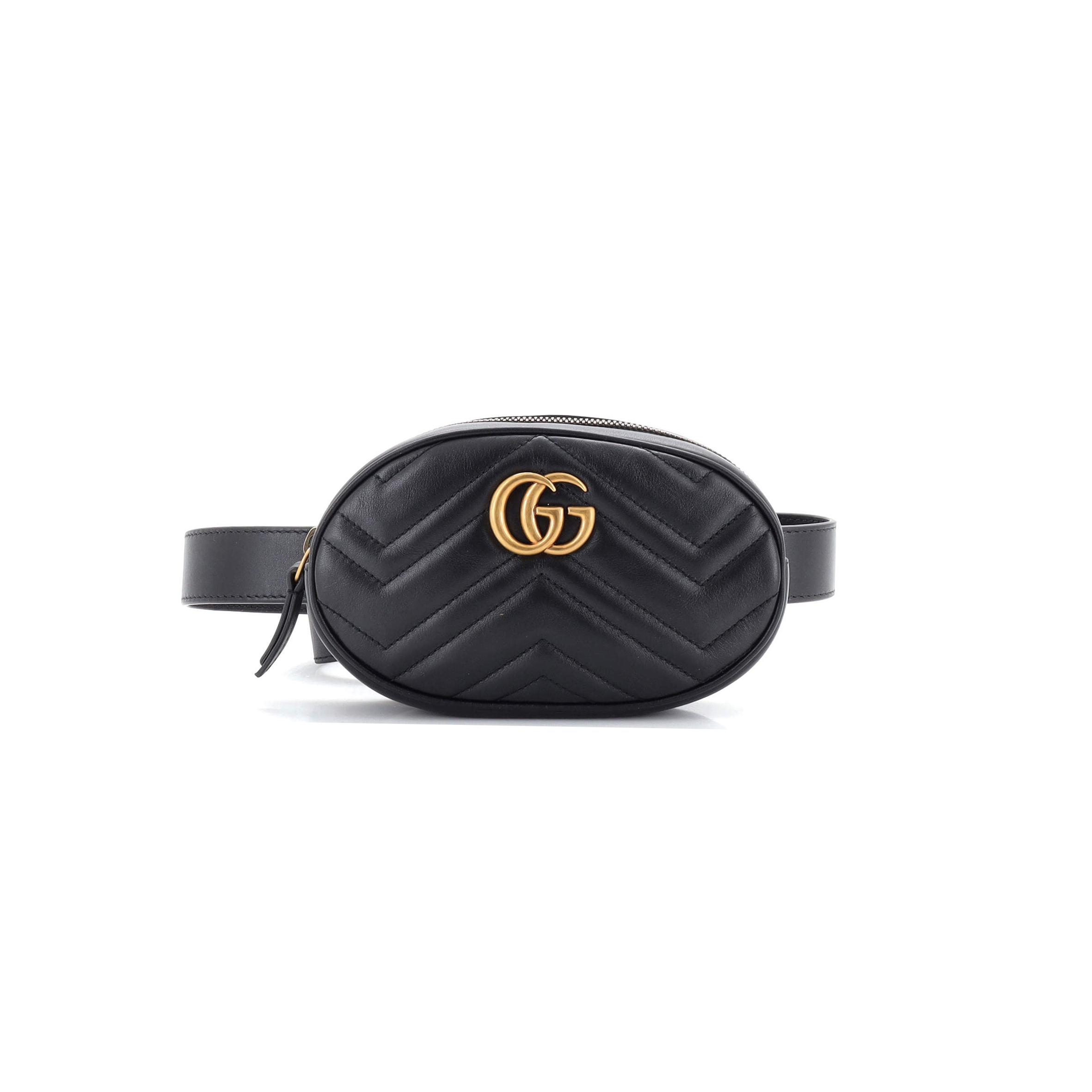 GUCCI MARMONT QUILTED LEATHER BELT BAG 476434  (18*11*5cm)