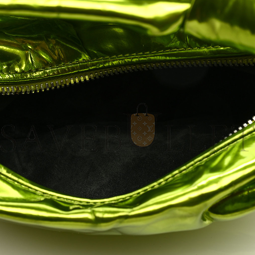 BOTTEGA VENETA METALLIC CRUSHED CALFSKIN MINI JODIE CHLOROPHYLL  (25*14*3cm)