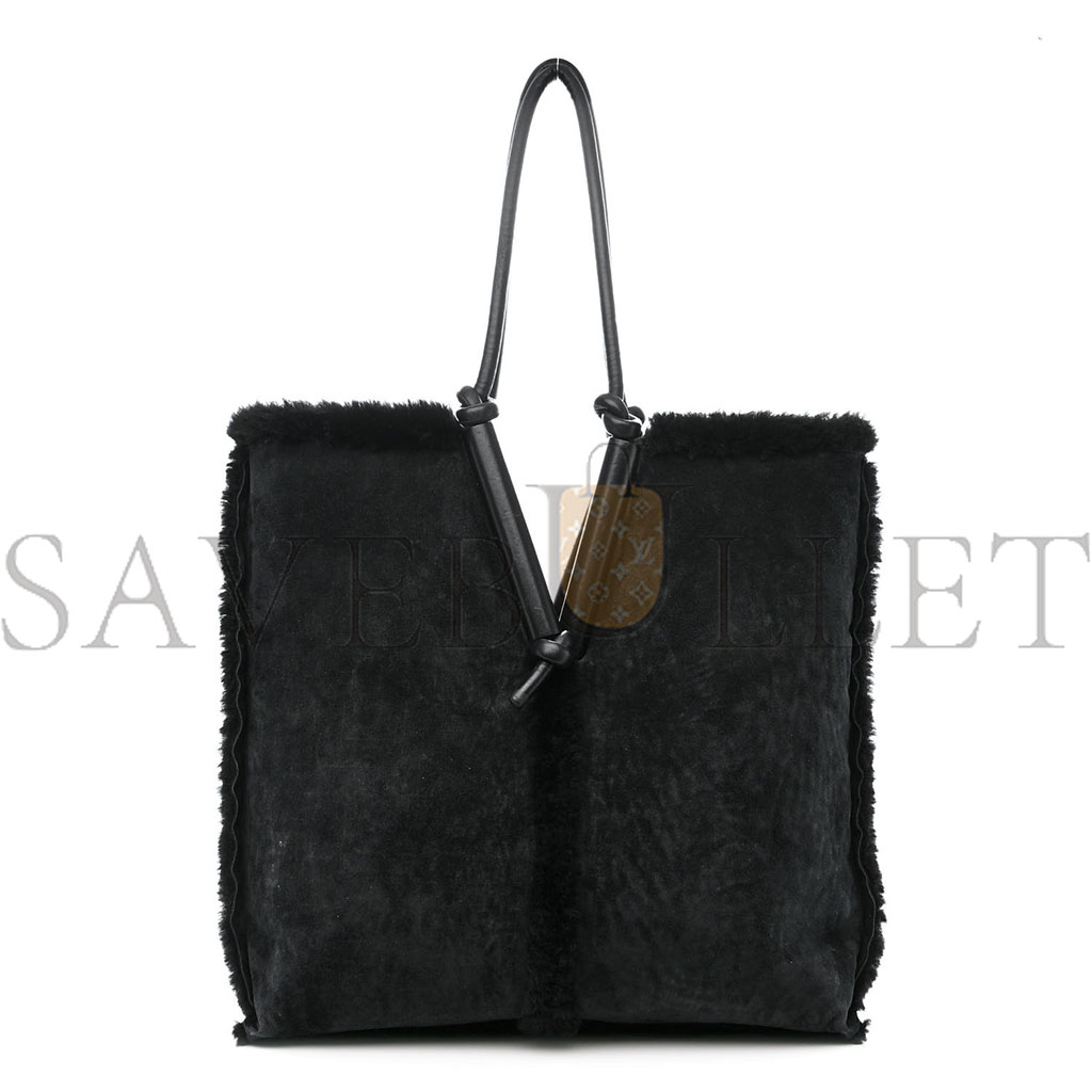 BOTTEGA VENETA SHEARLING REVERSIBLE TOTE BLACK (48*46*12cm)