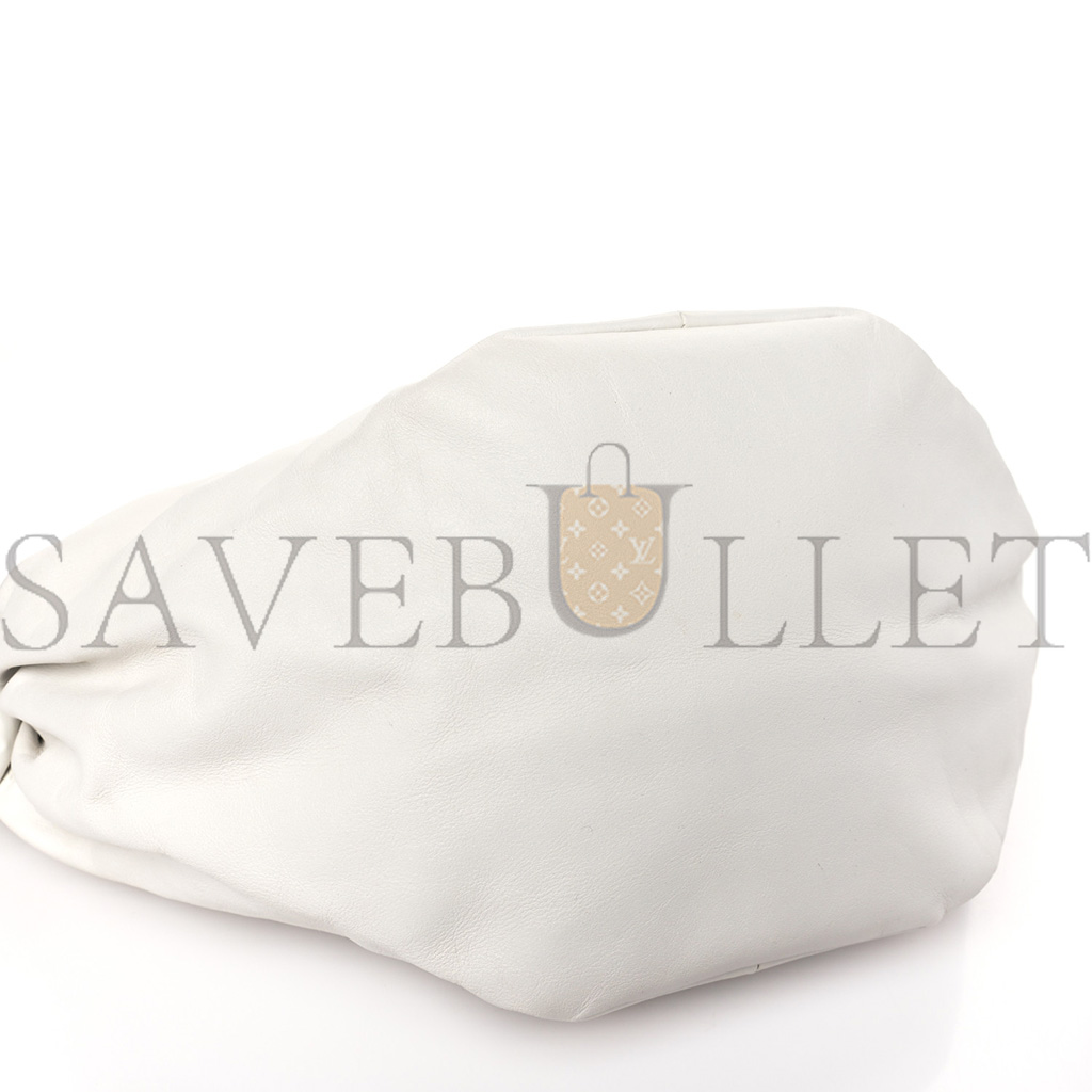 BOTTEGA VENETA CALFSKIN TEEN DOUBLE KNOT HOBO WHITE  (25*13*12cm)