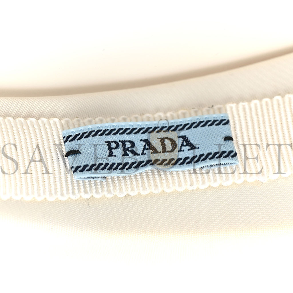 PRADA NYLON RE-NYLON HEADBAND WHITE