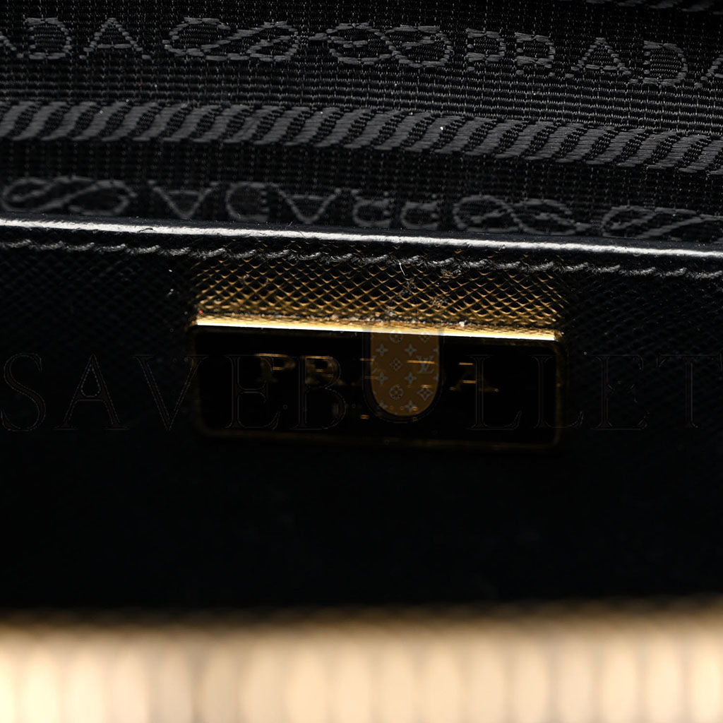 PRADA SAFFIANO MEDIUM GALLERIA DOUBLE ZIP TOTE BLACK (30*23*15cm)