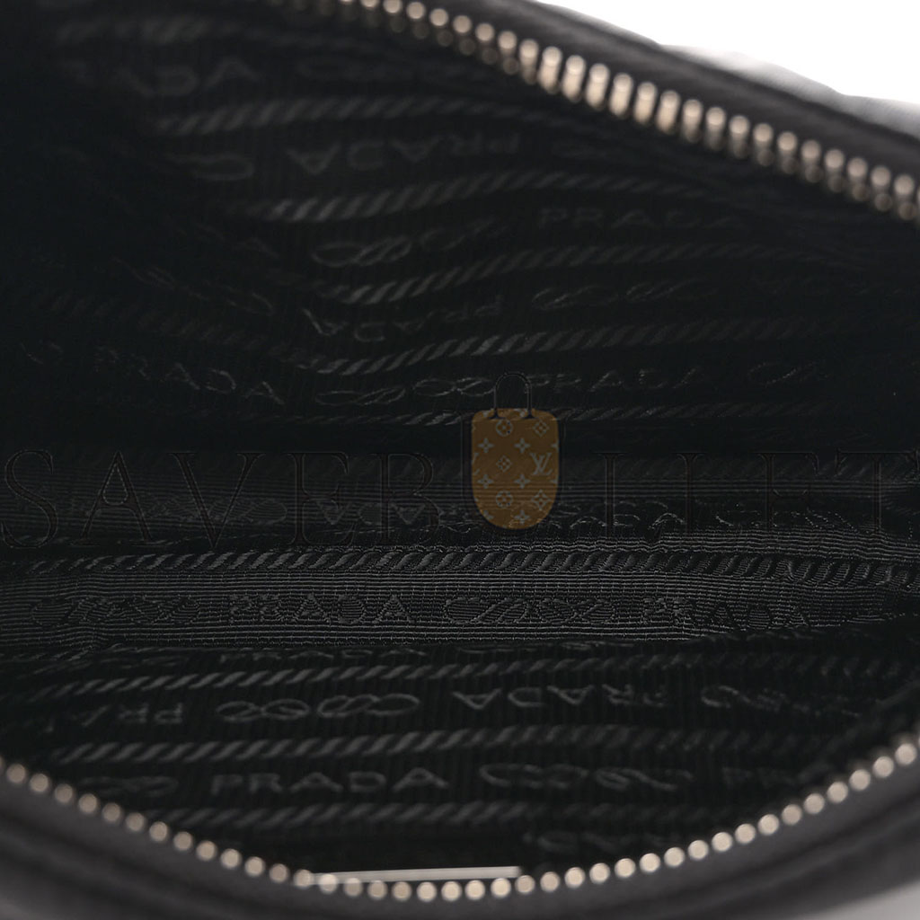 PRADA TESSUTO NYLON SAFFIANO MINI RE-EDITION 2005 BAG BLACK (22*16*6cm)