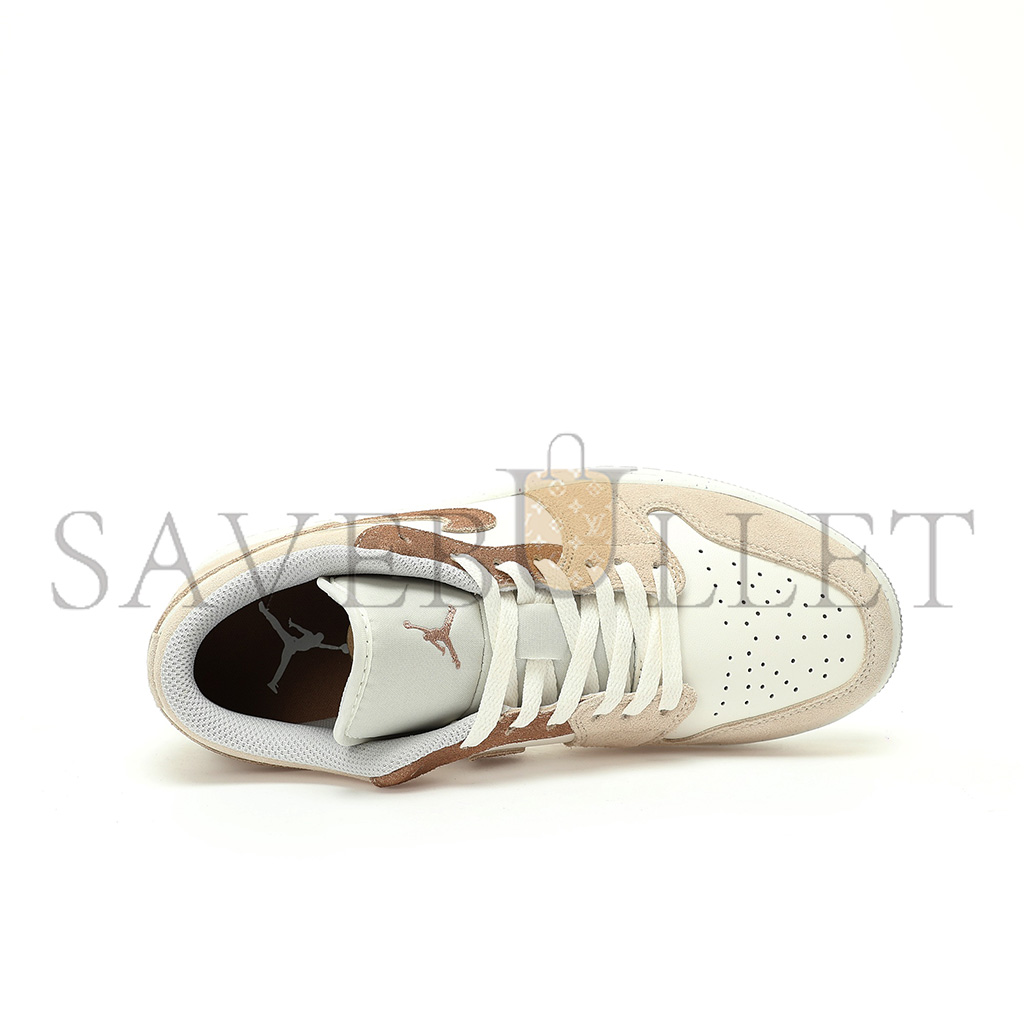 NIKE AIR JORDAN 1 LOW LIGHT BONE ARCHAEO BROWN HF1567-200