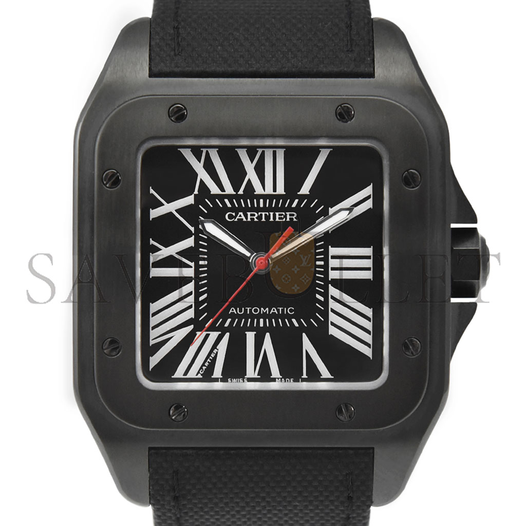 CARTIER SANTOS DE CARTIER 100 CARBON AUTOMATIC LARGE MODEL WATCH WSSA0006