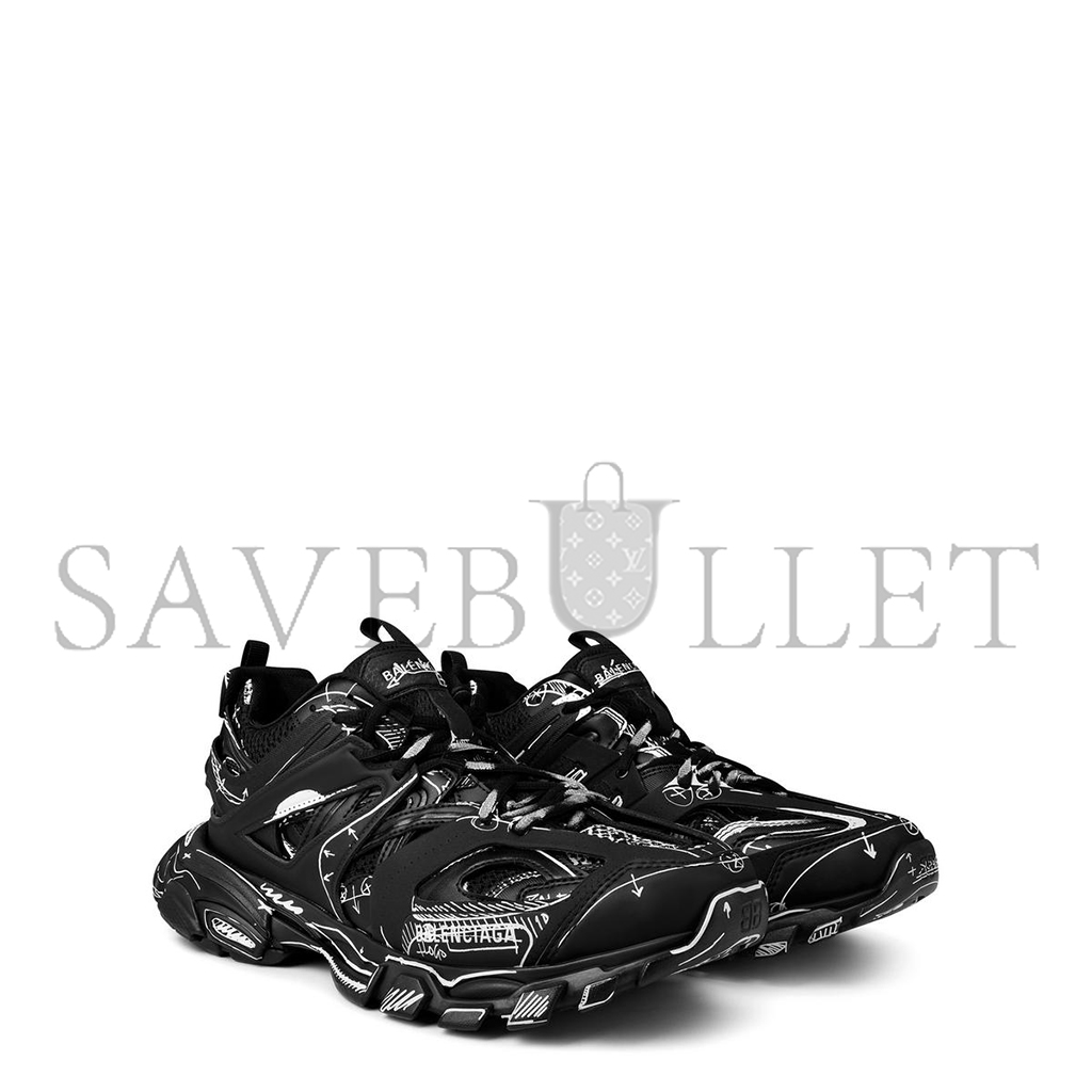 BALENCIAGA BLACK COMBINED TRACK SNEAKERS 542436W3BR22315