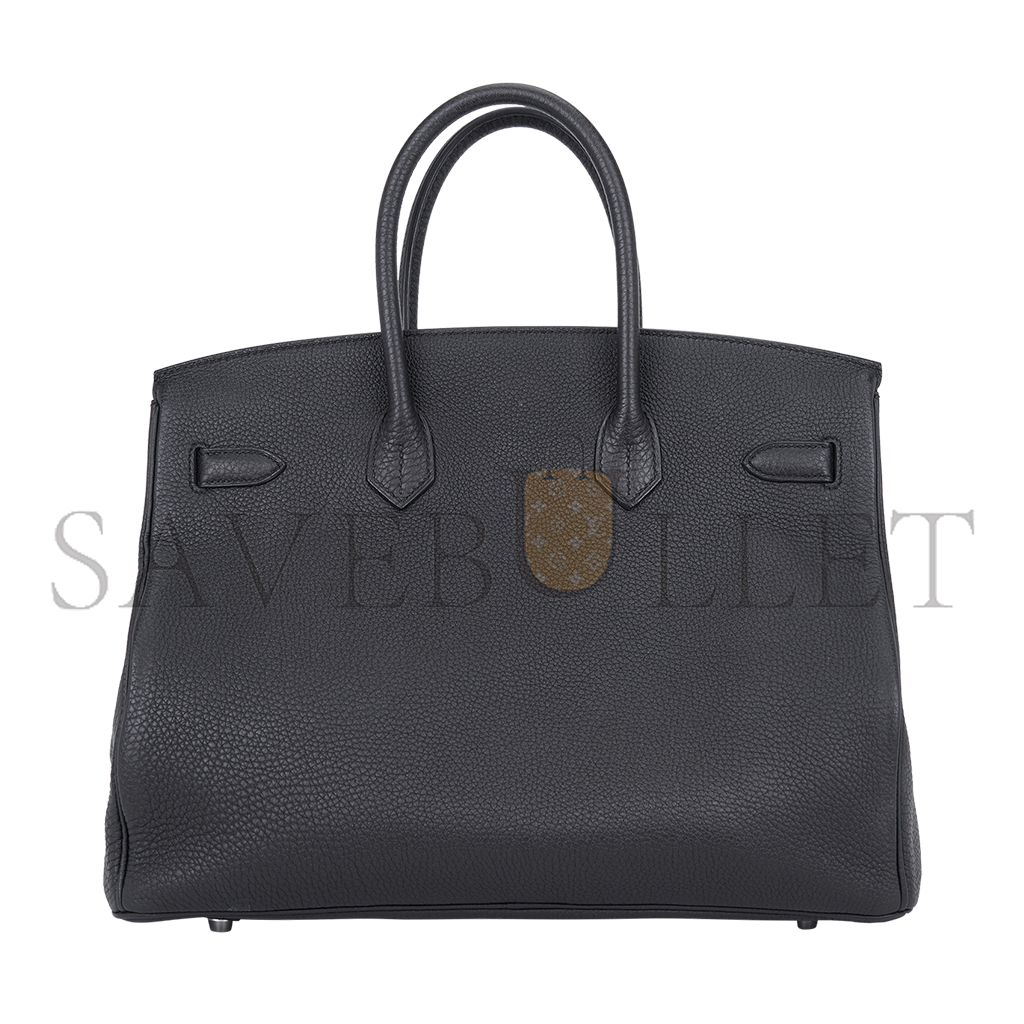 HERMES BIRKIN 35 TOGO LEATHER BLACK SILVER BUCKLE BAG H028369CK89 (35*28*18cm)