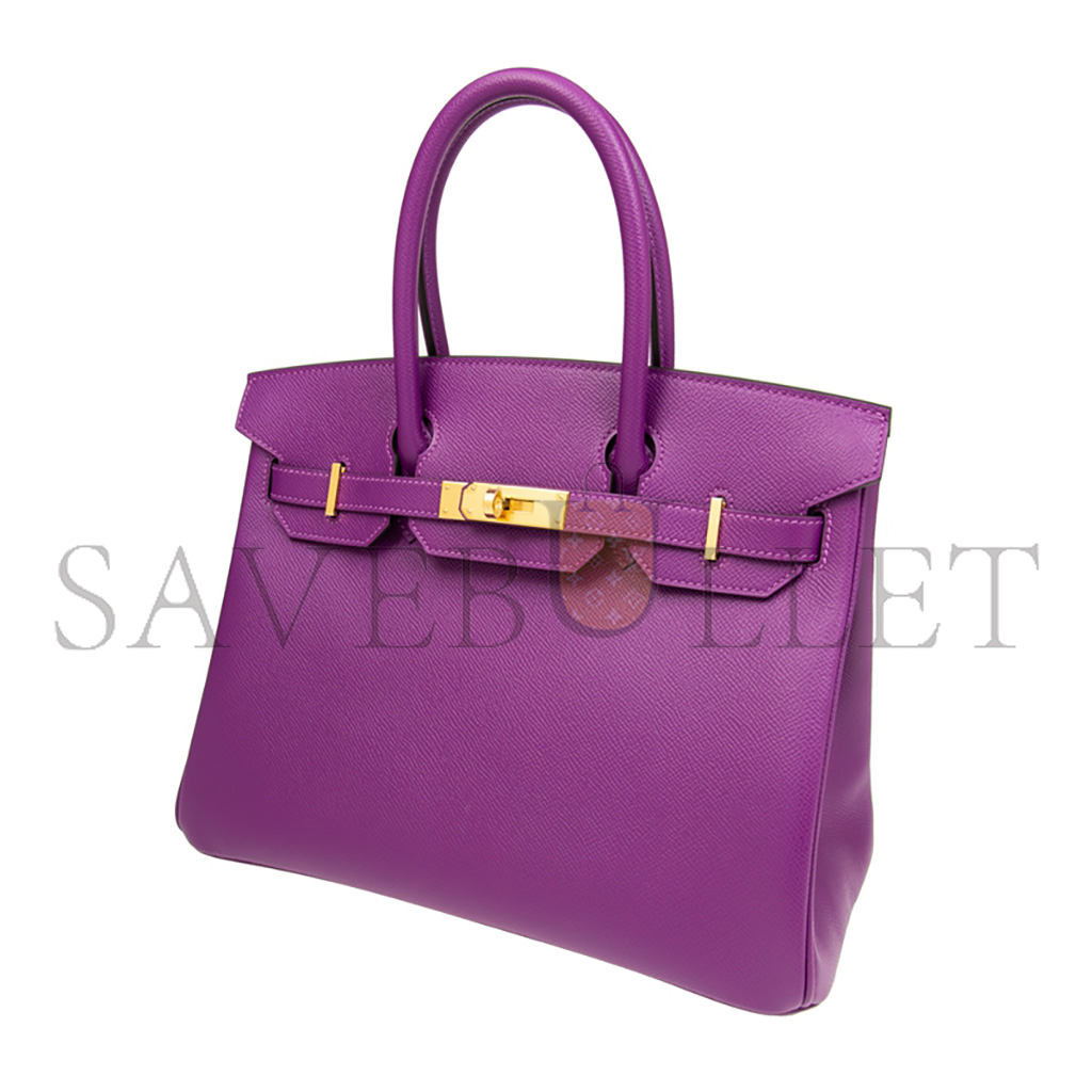 HERMES BIRKIN 30 TOGO LEATHER ANEMONE PURPLE GOLD BUCKLE BAG BK30P9EPGP (30*23*15cm)