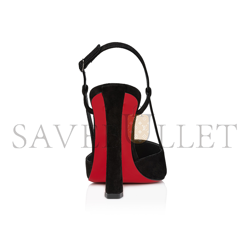 CHRISTIAN LOUBOUTIN CONDOROLINE 100 MM SLING BACK PUMPS-VEAU VELOURS-BLACK-WOMEN 1250282B439