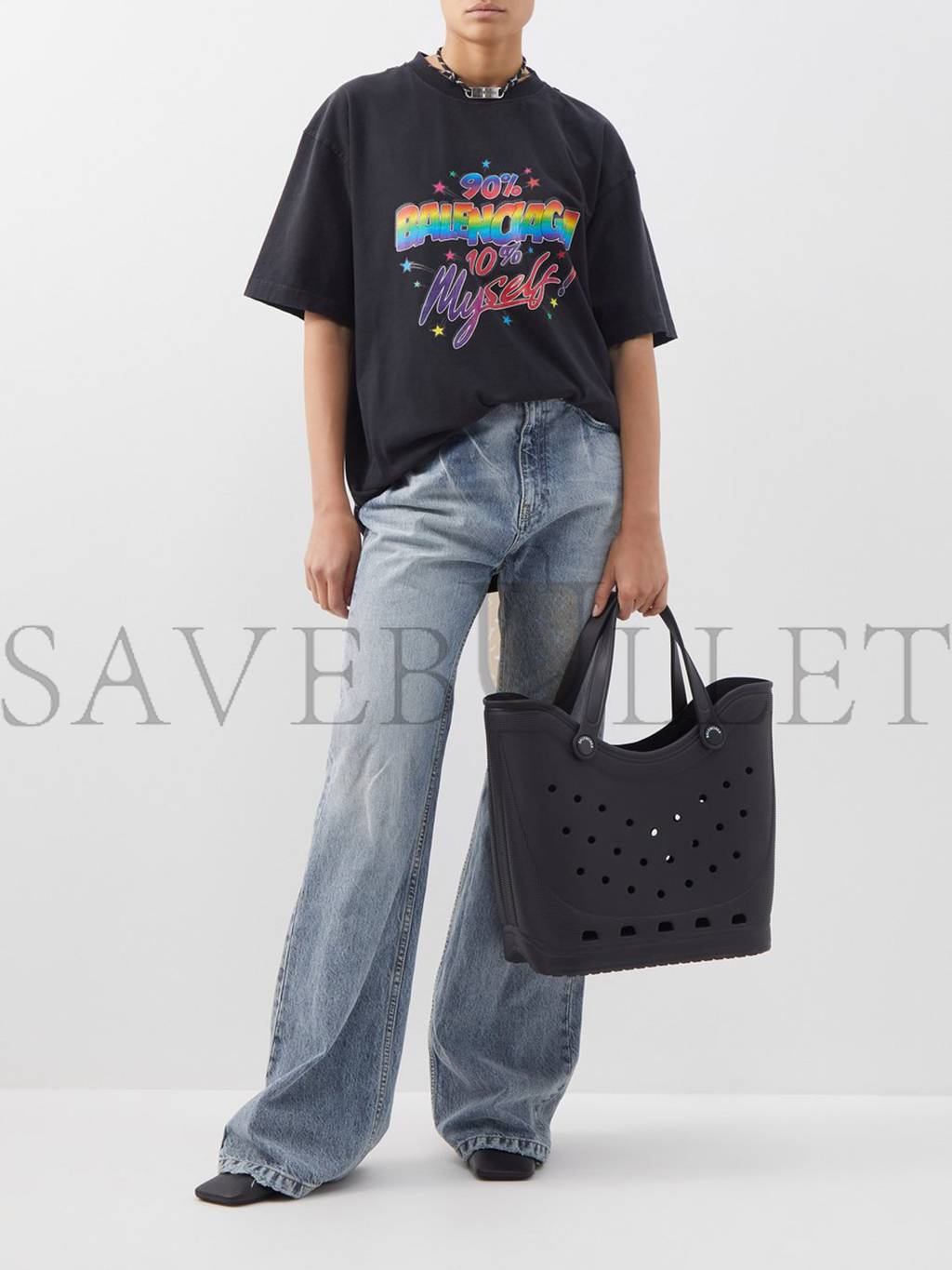 BALENCIAGA BLACK X CROCS RUBBER TOTE BAG MATCHESFASHION US (47.7*36.8*17.5cm)