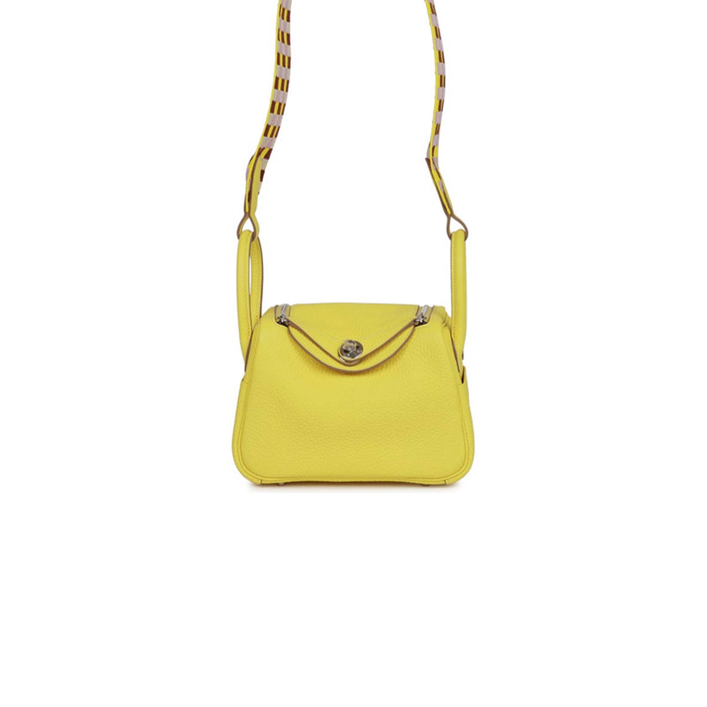 HERMES MINI LINDY LIME CLEMENCE PALLADIUM HARDWARE (19*12.5*9)