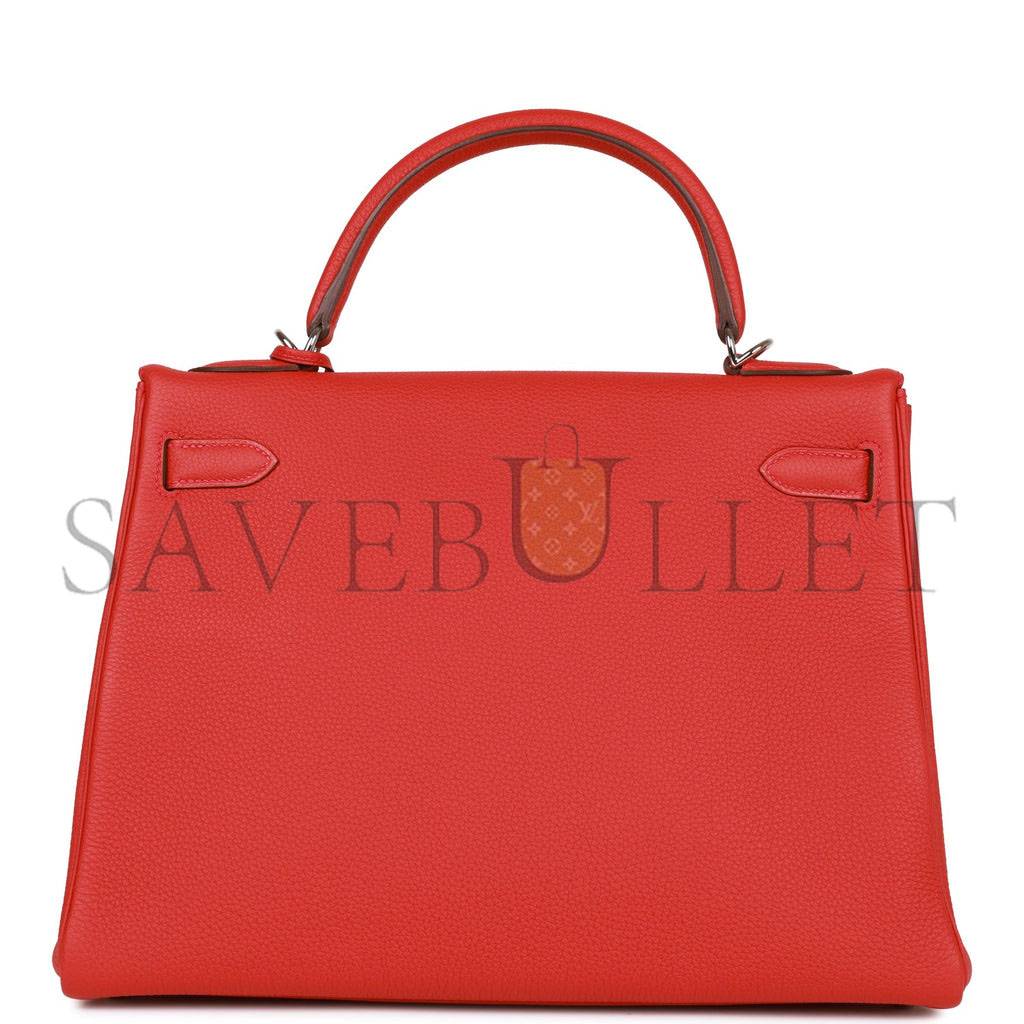 HERMES KELLY RETOURNE 32 GERANIUM TOGO PALLADIUM HARDWARE (32*23*10.5cm) HERMES KELLY RETOURNE 32 GERANIUM TOGO PALLADIUM HARDWARE (32*23*10.5cm)