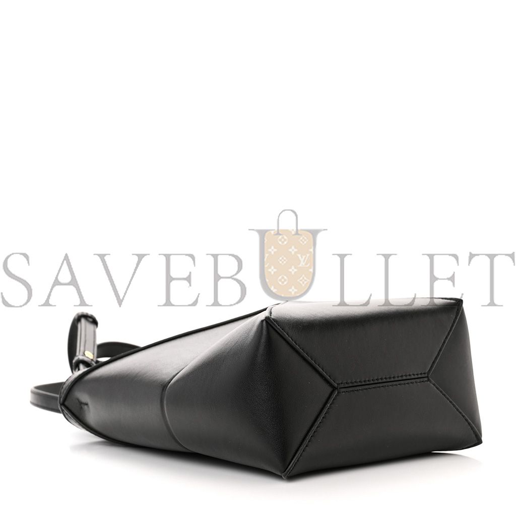 LOEWE SHINY CALFSKIN MINI PUZZLE FOLD TOTE BLACK (20*16*9cm)