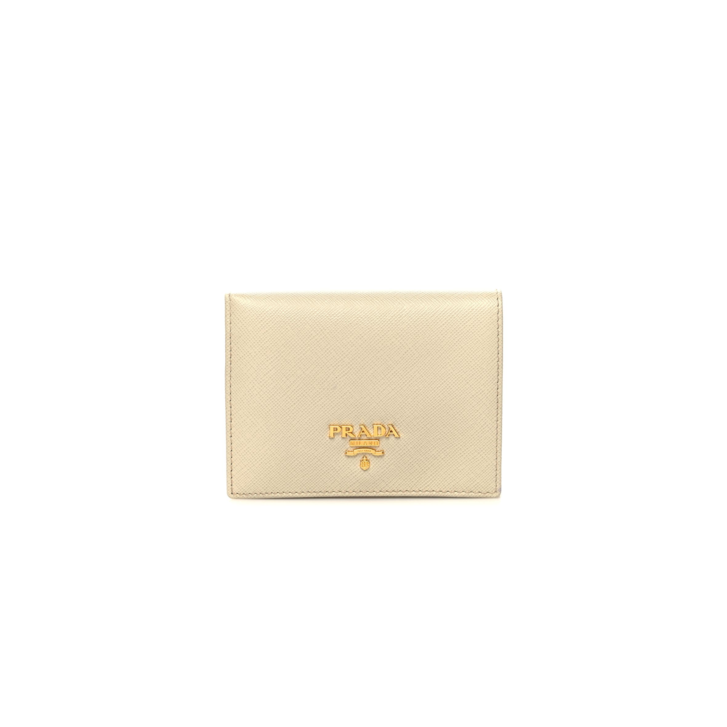 PRADA SAFFIANO METAL BI-FOLD WALLET CERA (11*9*2cm)