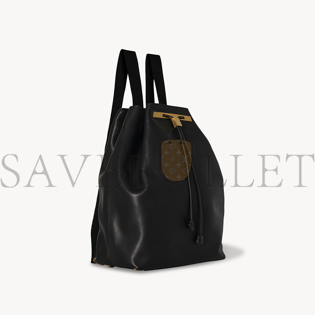 THE ROW BACKPACK 11 IN LEATHER DOUBLE BLACK W1211L72DBLKG (36*30*17cm)