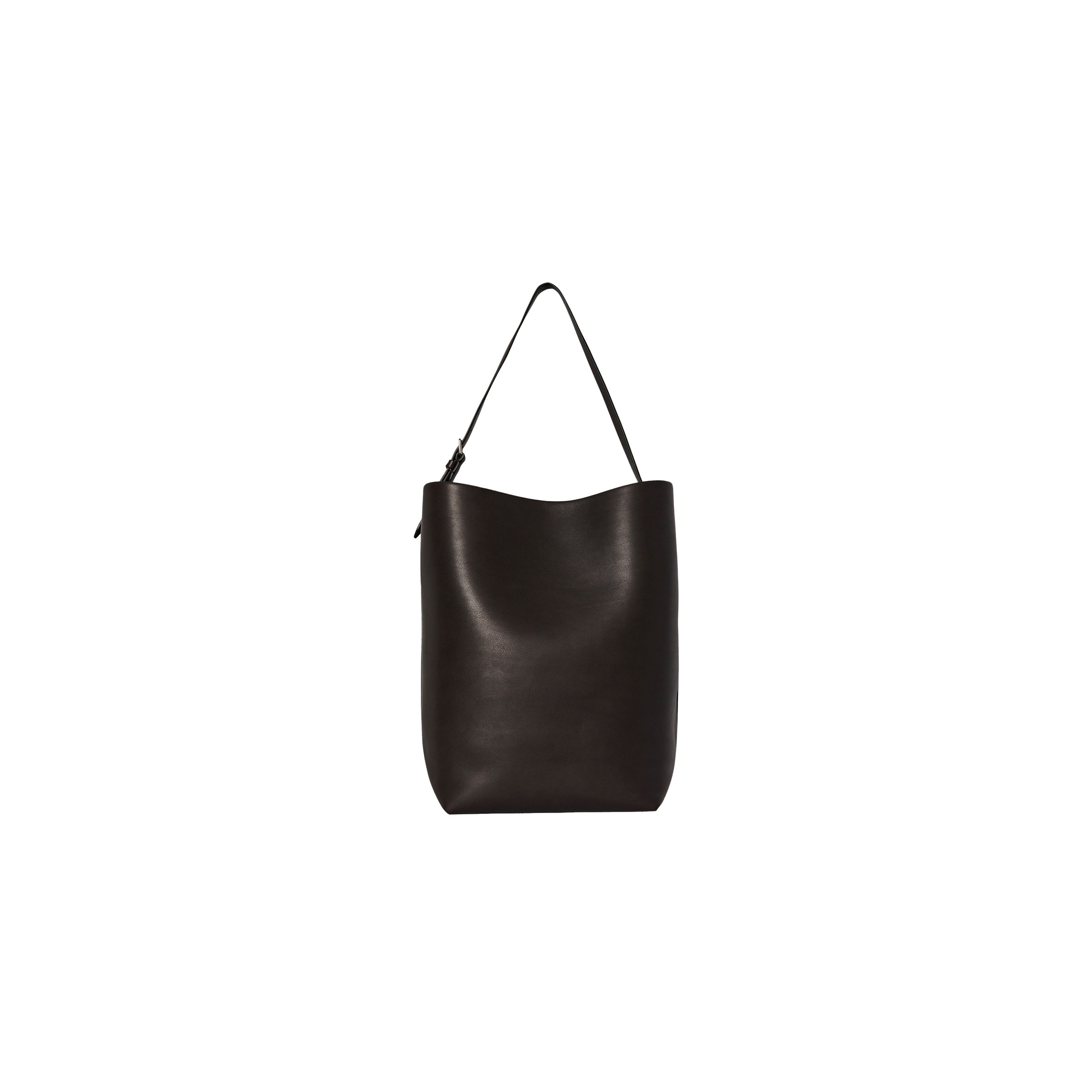 THE ROW LARGE NS SHOULDER BAG IN LEATHER DARK BROWN W1587L72DBP (43*38*20cm)