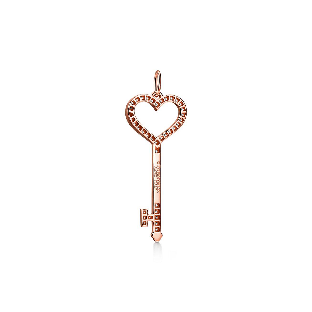 TIFFANY KEYS HEART KEY IN ROSE GOLD WITH DIAMONDS, SMALL