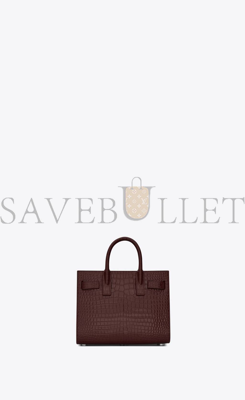 YSL SAC DE JOUR NANO IN EMBOSSED CROCODILE SHINY LEATHER 392035DND1N6475 (22*18*10.5cm)