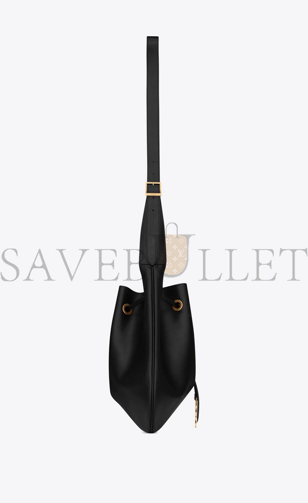 YSL PARIS VII LARGE FLAT HOBO BAG IN SMOOTH LEATHER 697941AAAMD1000 (44*33*2cm)