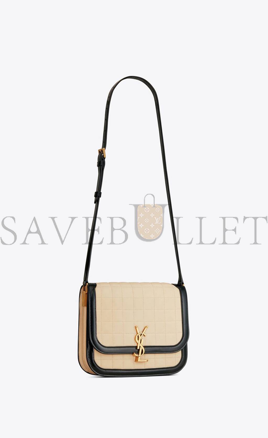 YSL SOLFERINO MEDIUM SUPPLE SATCHEL IN QUILTED NUBUCK SUEDE 733704AABR99289 (22*16*4cm)