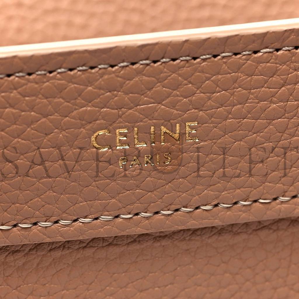 CELINE DRUMMED CALFSKIN NANO LUGGAGE DESERT ROSE (20*20*10cm)