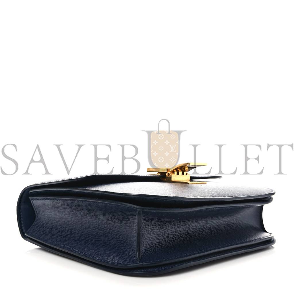 CELINE LIEGE CALFSKIN MEDIUM CLASSIC BOX FLAP BAG DARK BLUE (23*18*6cm)