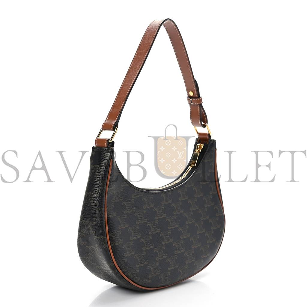 CELINE TRIOMPHE CANVAS CALFSKIN AVA SHOULDER BAG TAN (25*19*7cm)